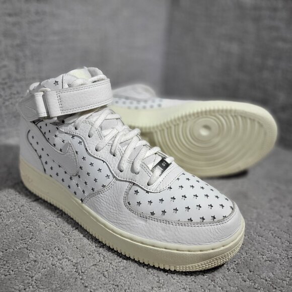 Nike Air Force 1 Mid Cut Out Stars Summit Women's 12 White Leather DV3451-100 - Picture 12 of 13